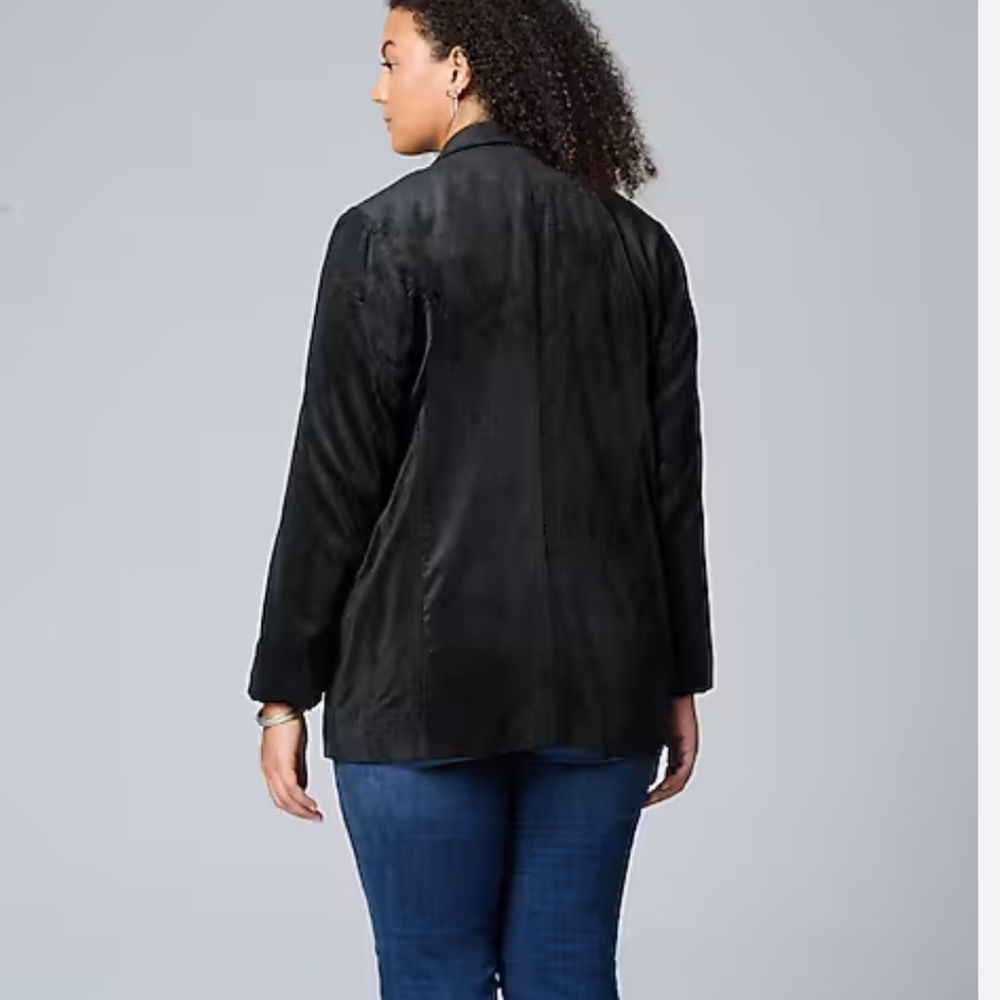 J. Jill Silk Blend Velour Blazer Size XL Black - Picture 7 of 14